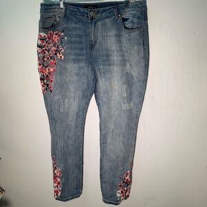 Midnight Velvet jeans flowers printed size 16w